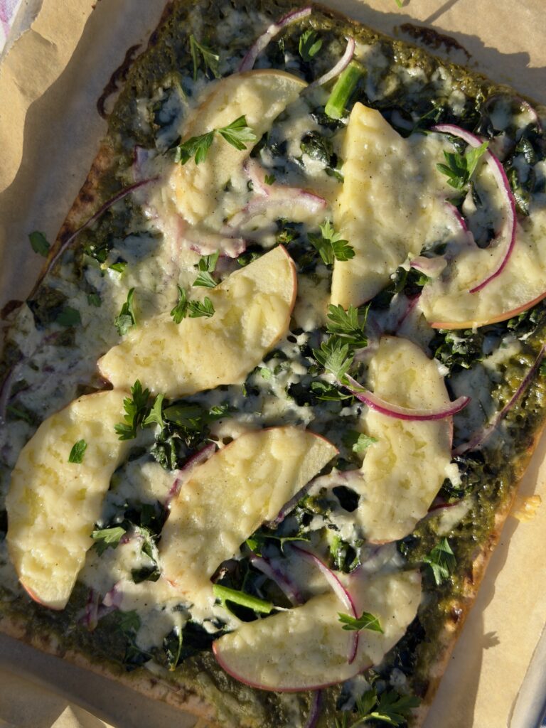 Apple, Cheddar &Amp;Amp; Parsley Pesto Flatbread